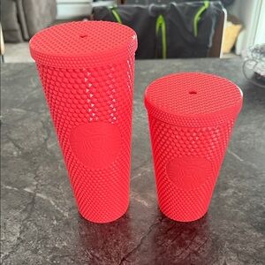 Starbucks Vibrant Pink Textured Tumblers